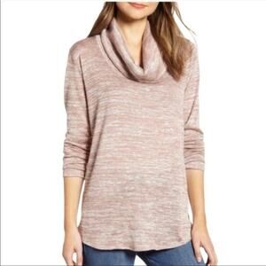 Caslon Taupe Cozy Cowl Neck Sweater Round Hem